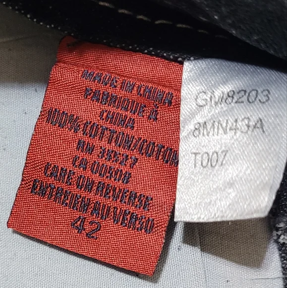 VTG MARITHE FRANCOIS GIRBAUD SHUTTLE TAPE BLACK BAGGY DENIM JEANS MEN'S 42